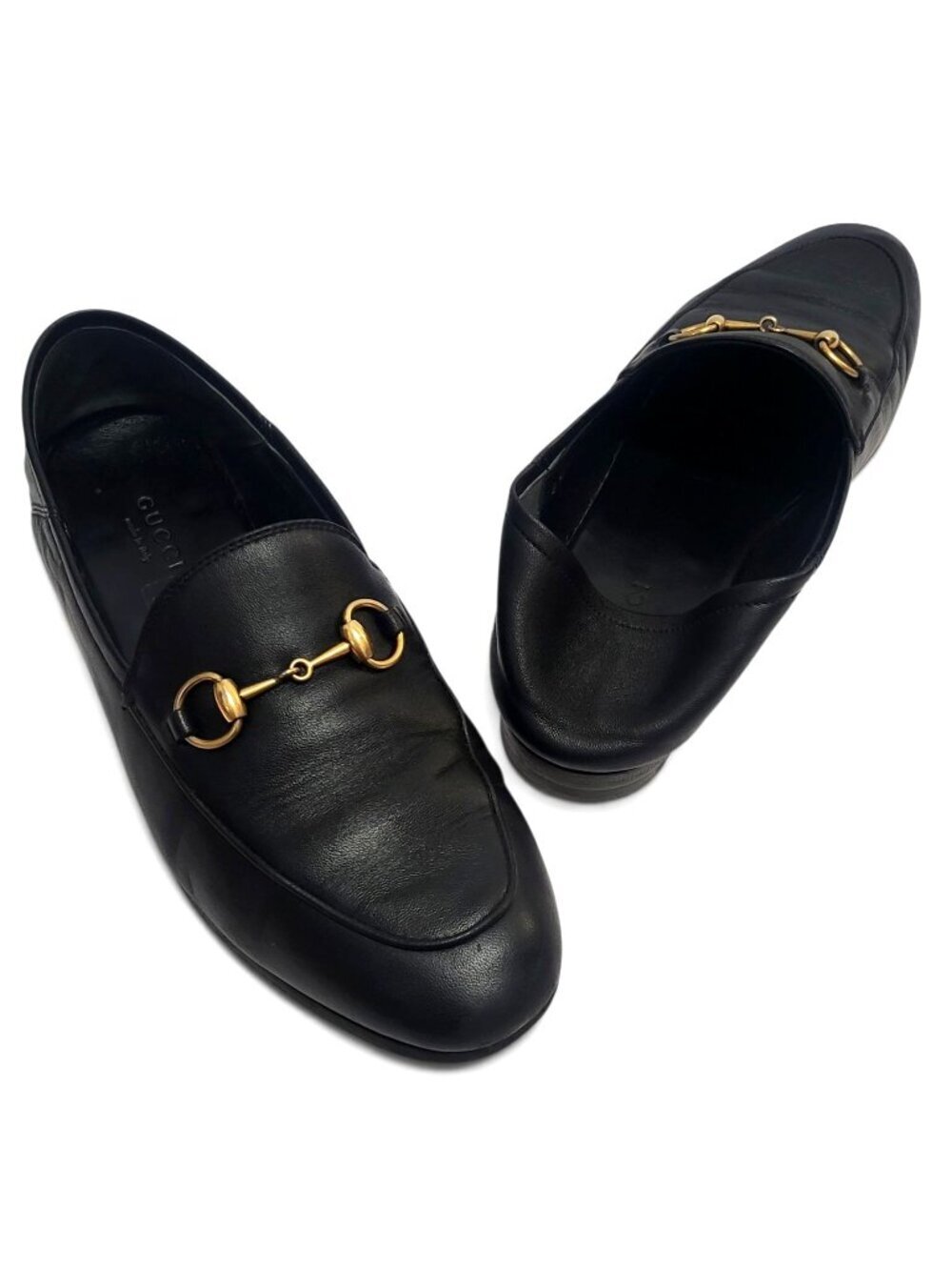 Gucci Brixton Horsebit Convertible Loafers Black Leather Slip-On Flats
